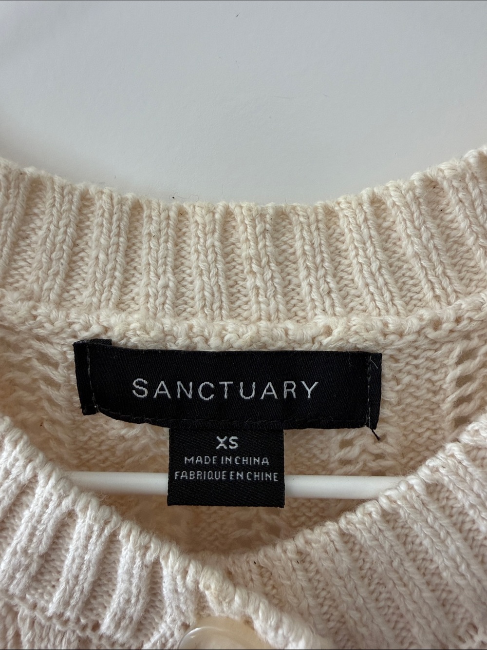 Sanctuary Cream Ribbed Button-Front Sweater Vest - Picture 2 of 3